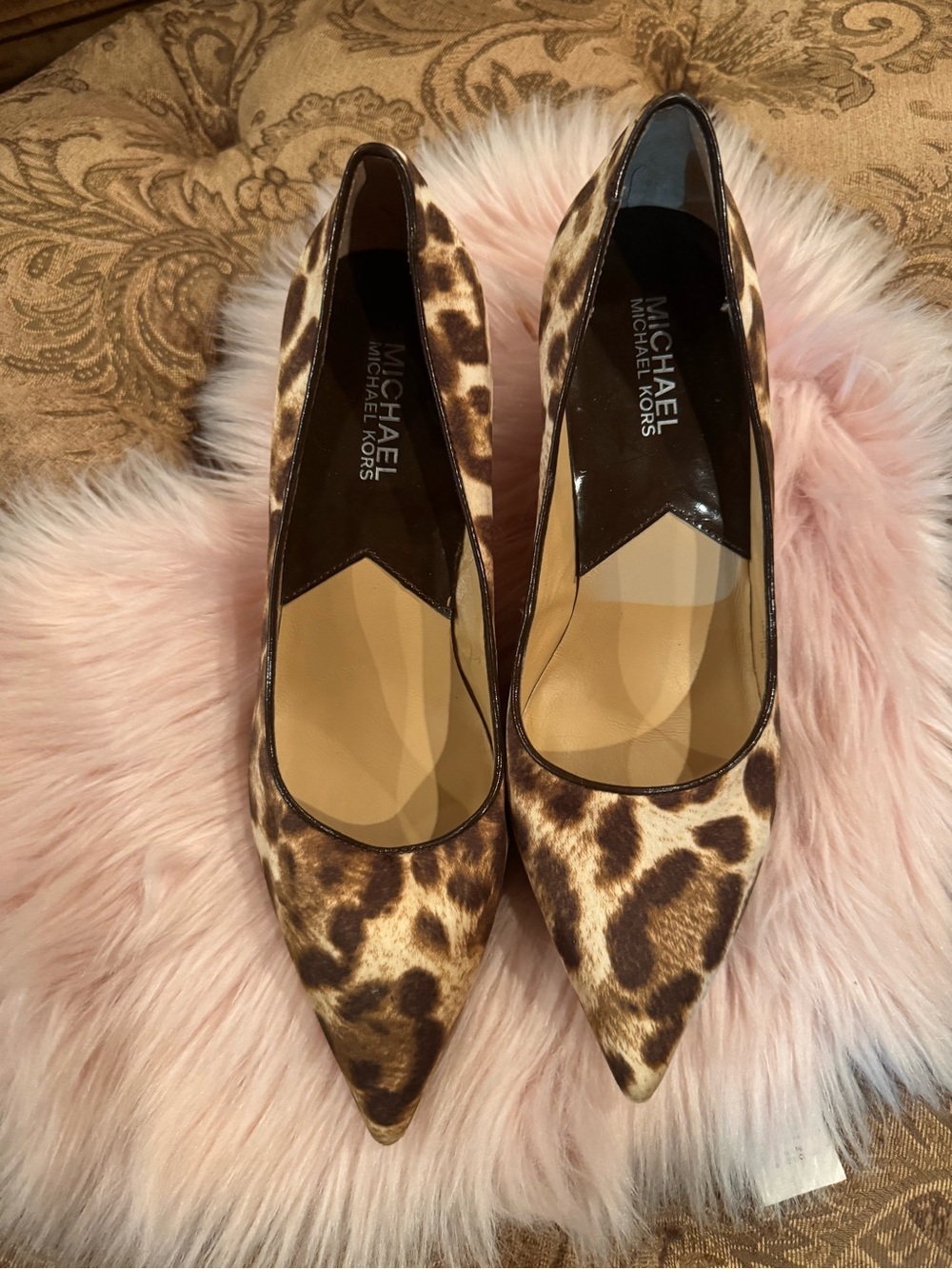 Michael Kors Leopard Print Pointed-Toe Pumps - Brown/Black